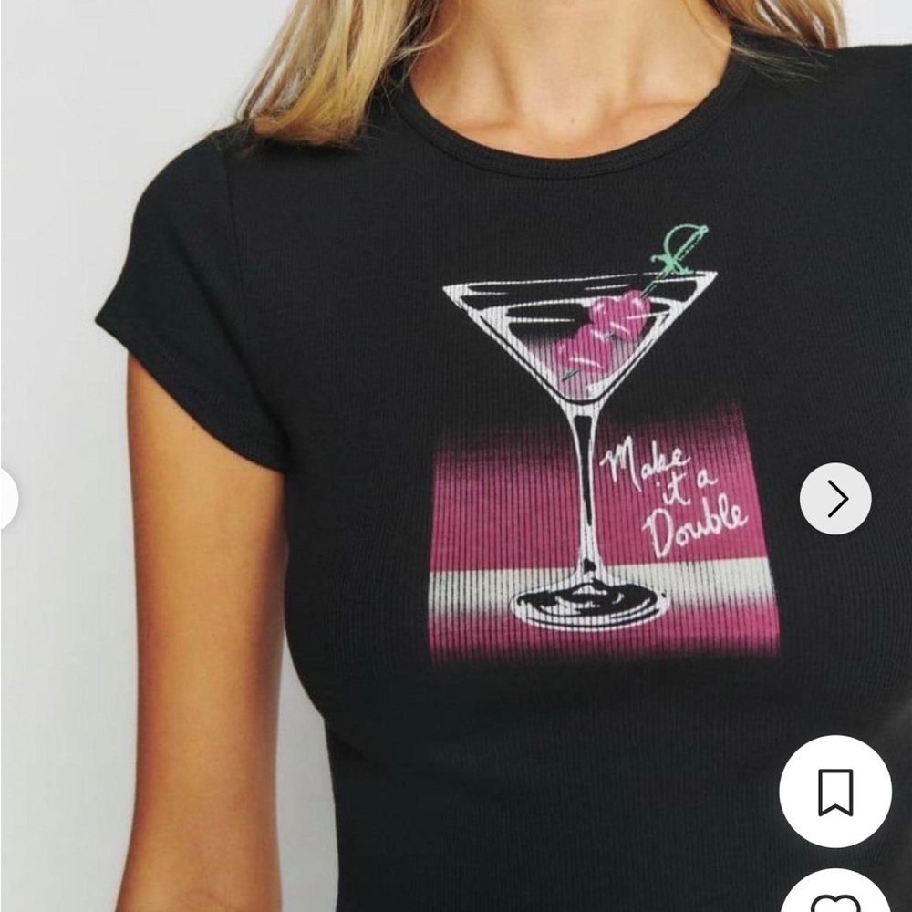 Make it a double” reformation martini baby tee - Picture 3 of 8